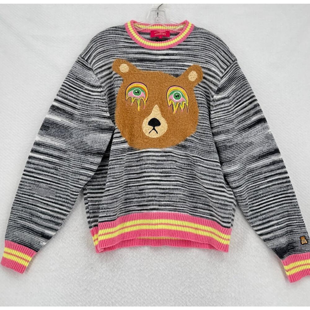 Teddy Fresh X Myfawny Bear Embroidered Knit Sweater Limited Edition Sz L